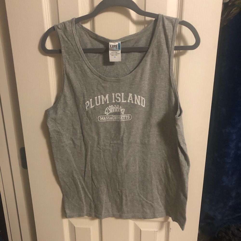 Grey plum island tank top